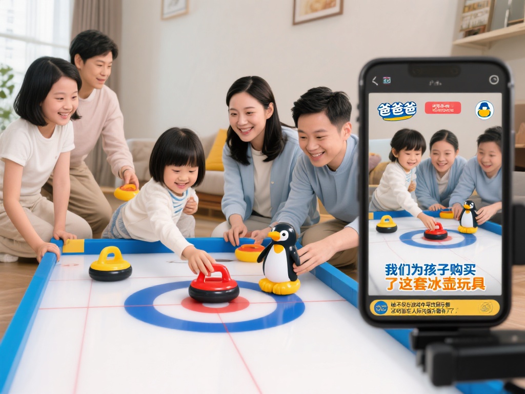 某次直播活动中，企鹅爸爸展示了几个家庭通